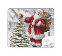 Santa Claus Snow Secenry Enhanced Control Mouse Pad with Lock Stitch Edge Large Thick Non-Slip Desk Mat for Office Task
