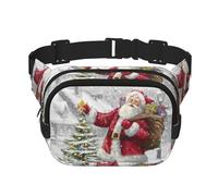 Santa Claus Snow Secenry Print Stylish and Practical Waist Bag,Adjustable,Perfect for Travel,and Outdoor Activities