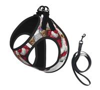 Santa Claus Snow Secenry Printing Dog Summer Harness,Soft Light Puppy Vest,Breathable Pet Harness Reflective For Easy Walking