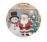 Santa Claus Snowman Cutting Boards Tempered Glass Chopping Board for Kitchen Multipurpose Cutting Surface Lightweight Round Butcher Block Unique Design Chopping Block