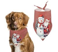 Santa Claus Snowman Dog Bandana Triangle Dog Scarf Washable Polyester Dog Bibs Cute Pet Bandana for Medium Large Dogs Puppy and Cats