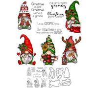 Santa Claus Stamps and Die Cuts for Card Making Ivy Pine Cone Transparent Silicone Clear Stamp and Metal Cutting Dies Sets for DIY Scrapbooking Paper Crafting Seals Decorative Supplies