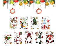 Santa Claus Sticker | 9 Sheets Gnome Decorations Christmas Decals Electrostatic Glass Stickers | Door Wall Stickers Christmas Party Decorations