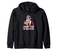 Santa Claus Uncle Sam - USA Christmas I Want You To Believe Zip Hoodie
