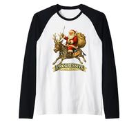 Santa Claus Vintage Donkey Progressive Liberal Democrat Raglan Baseball Tee