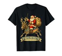 Santa Claus Vintage Donkey Progressive Liberal Democrat Value Graphic T-Shirt