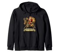 Santa Claus Vintage Donkey Progressive Liberal Democrat Zip Hoodie
