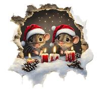 Santa Claus Wall Decal,3D Santa Claus Broken Wall Cartoon Design Christmas Decals,Christmas Window Stickers Decorations,Xmas Cartoon Santa Sticker for Home,Living Room,Bedroom,Office & School (B)