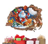 Santa Claus Wall Sticker, Santa Claus Wall Stickers, Removable 3D Santa Claus Wall Stickers - Winter Adhesive Wall Decoration, Christmas Decoration for Bedroom