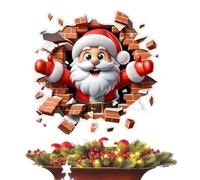 Santa Claus Wall Sticker - Santa Wall Breakthrough Christmas Sticker Decoration - Christmas Sticker | For Tiles Home Party Living Room Bathroom Kitchen Office School Holiday