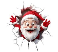 Santa Claus Wall Stickers, 3D Visual Effect Wall Christmas Stickers - Santa Claus Breaks Through The Wall, Removable, for Bathroom, Bedroom, Toilet Seat and Refrigerator Decor (1)