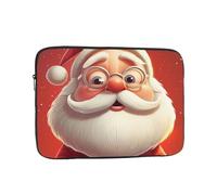 Santa Claus Wearing Glasses Laptop Sleeve Bag 12 Inch Waterproof Shockproof Laptop Case Bag Lightweight Tablet Travel Cover Computer Skin Bag Tablet Carrying Case
