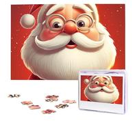 Santa Claus Wearing Glasses Wooden Puzzles 1000 Pieces Personalized Jigsaw Puzzle For Adults Interesting Custom Photo Puzzles Gift For Holiday Birthday Wedding Anniversay