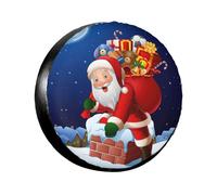 Santa Claus Wheel Cover14-17 Inch Spare Tyre Cover Fit Traile Rv Suv Truck Tough Tire Wheel Soft Cover