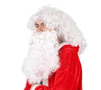 Santa Claus Wig Beard for Christmas Season, White Curly Long Cosplay | High Temperature Wire, Safe for Skin, Practical for Skin, Halloween Daily Use, Stylish Fashion