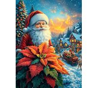 Santa Claus with A Christmas Tree 1000 Pcs Jigsaw Puzzle Bundle Wildlife Pet Family Puzzle Lovers Fun Family Game Mindful Activity Spring Eco Friendly Cardboard 1000 PCS