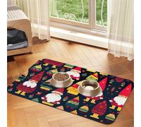 Santa Claus with a long hat Pet Absorbent Leather Tablecloth 40x60cm with Non-Slip Rubber Base for Cats and Dogs