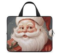 Santa Claus with Box Laptop Bags Ultra-Thin, Lightweight & Waterproof 10inch Laptop Sleeve, Durable Neoprene Material, Portable Protective Computer Bag with Hand Strap