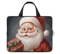 Santa Claus with Box Laptop Bags Ultra-Thin, Lightweight & Waterproof 15inch Laptop Sleeve, Durable Neoprene Material, Portable Protective Computer Bag with Hand Strap