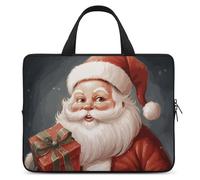 Santa Claus with Box Laptop Bags Ultra-Thin, Lightweight & Waterproof 17inch Laptop Sleeve, Durable Neoprene Material, Portable Protective Computer Bag with Hand Strap