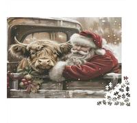 Santa Claus with Cow 1000 Piece Sturdy Cardboard Classic Jigsaw Puzzle for Adults, Impossible Hard Challenge, Decompression, Ultimate Relaxation Gift 38x26cm/1000pcs