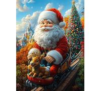 Santa Claus with Gifts by The Fireplace 1000 Pieces Jigsaw Puzzles Science Fiction Magical Dream For Men Educational Decompression Adults Anxiety Memory Care Mothers Valentines Gift Eco Friendly Mate