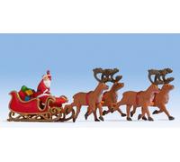 Santa Claus with Reindeer Hauled HO Gauge figures Noch 15924