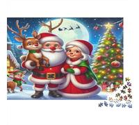 Santa Claus with Reindeer in Festive Setting 1000 Pieces Sturdy Cardboard Jigsaw Puzzle for Collectors, Logic Skill Puzzle, Party Game, Best Gift for Puzzle Enthusiasts 70x50cm/1000pcs