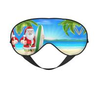 Santa Claus with The Beach and Surfboard Printing All-Occasion Comfort Cover, Blocks Light Eye Mask, Ideal for Camping,Shifts,Blocks Light Well