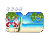 Santa Claus With The Beach And Surfboard Printing Upgrade Car Windshield Sun Shade Protect Car From Sun Rays Heat Damage,Vehicle Accessories
