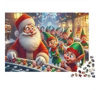 Santa Claus Workshop 1000 Piece Jigsaw Puzzle 1000 Pieces Puzzle Game for Adults Night Scene Home Decoration 70x50cm/1000pcs