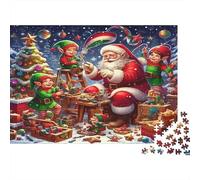 Santa Claus Workshop Jigsaw Puzzle 1000 Piece Jigsaw Puzzle Paper 1000 Pieces Puzzle Game for Adults Festive Family Relaxation Gift 38x26cm/1000pcs