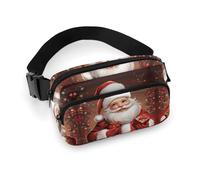 Santa Claus Xmas Gifts Fanny Pack for Women Men Waist Bag Belt Bag Adjustable Casual Bag for Travel Sports Hiking, white, 7.9x5.1inches