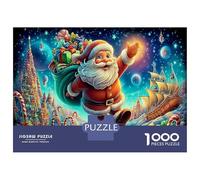 Santa Claus1000 Pieces Family Jigsaw Puzzle Bundle Santa Fly Jigsaw Puzzle for Family Logic Game Christmas Birthday Gift 70x50cm/1000pcs