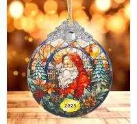 Santa Clause Christmas Ornament 2025 - Gifts for Women, Men - Santa Clause Ornaments for Christmas Tree - Acrylic Christmas Ornament 2025 (red Santa 2025)