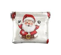 Santa Clause High Resolution Women's Small Leather Change Purse Unique Mini Coin Purse Pouches for Girls Women Ladies