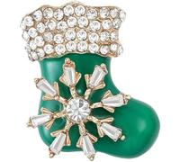 Santa Clause Stockings Christmas Brooch with Rhinestones Flower Brooch Christmas Jewelry Accessories