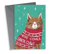 Santa Claws Cute Christmas card from the Cat