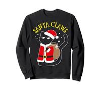 Santa Claws Funny Black Cat Santa Claws Sweatshirt
