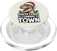 Santa Claws Is Coming To Town Dinosaur Style PopSockets PopGrip for MagSafe