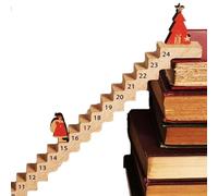 Santa Climbing Staircase Christmas - 1/2set 2024 Wood Stairs Climbing Santa Countdown Calendar | Santa's Staircase Countdown To Christmas Calendar | Santa Claus Traveling Sign