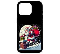 Santa Coming Down Chimney Christmas Night Scene Case for iPhone 16 Pro
