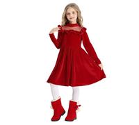 Santa Costume For Girls,Sleeveless Christmas Tree Layered Tulle Dress Fancy Teens Head Bands Baby Girl Outfit 12-18 Months Elf Kids 3-6 Clothes Xmas Party Hats (Red,9-10 Years)
