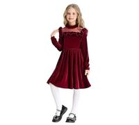 Santa Costume For Girls,Sleeveless Christmas Tree Layered Tulle Dress Fancy Teens Head Bands Baby Girl Outfit 12-18 Months Elf Kids 3-6 Clothes Xmas Party Hats (Wine,11-12 Years)