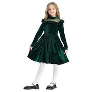 Santa Costume For Girls,Sleeveless Christmas Tree Layered Tulle Dress Fancy Teens Head Bands Baby Girl Outfit 12-18 Months Elf Kids 3-6 Clothes Xmas Party Hats (Green,7-8 Years)