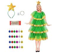 Santa Costume for Women Half Sleeve Hoodie Christmas A-Line Dress with Belt Xmas Mrs. Santa Claus Cosplay Outfits