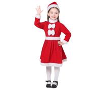 Santa Costume Kids Morph Santa Costume For Girls Red With Dress & Hat/Red Jackets & Hat & Beard & Jacket & Trousers & Belt Children Kids Father Christmas Outfit Fancy Dress (Red #2, 7-8 Years)