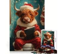 Santa Cow Reading Jigsaw Puzzles 1000 Piece for Teenagers Enhance Recall Relax Time Exact Edge Creative Gift (38x52cm)