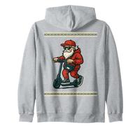 Santa Cruising an Escooter Rocking a Fresh Street Man Bag Zip Hoodie