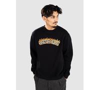 Santa Cruz Burnt Collegiate Crew Sweatshirt Black S Men